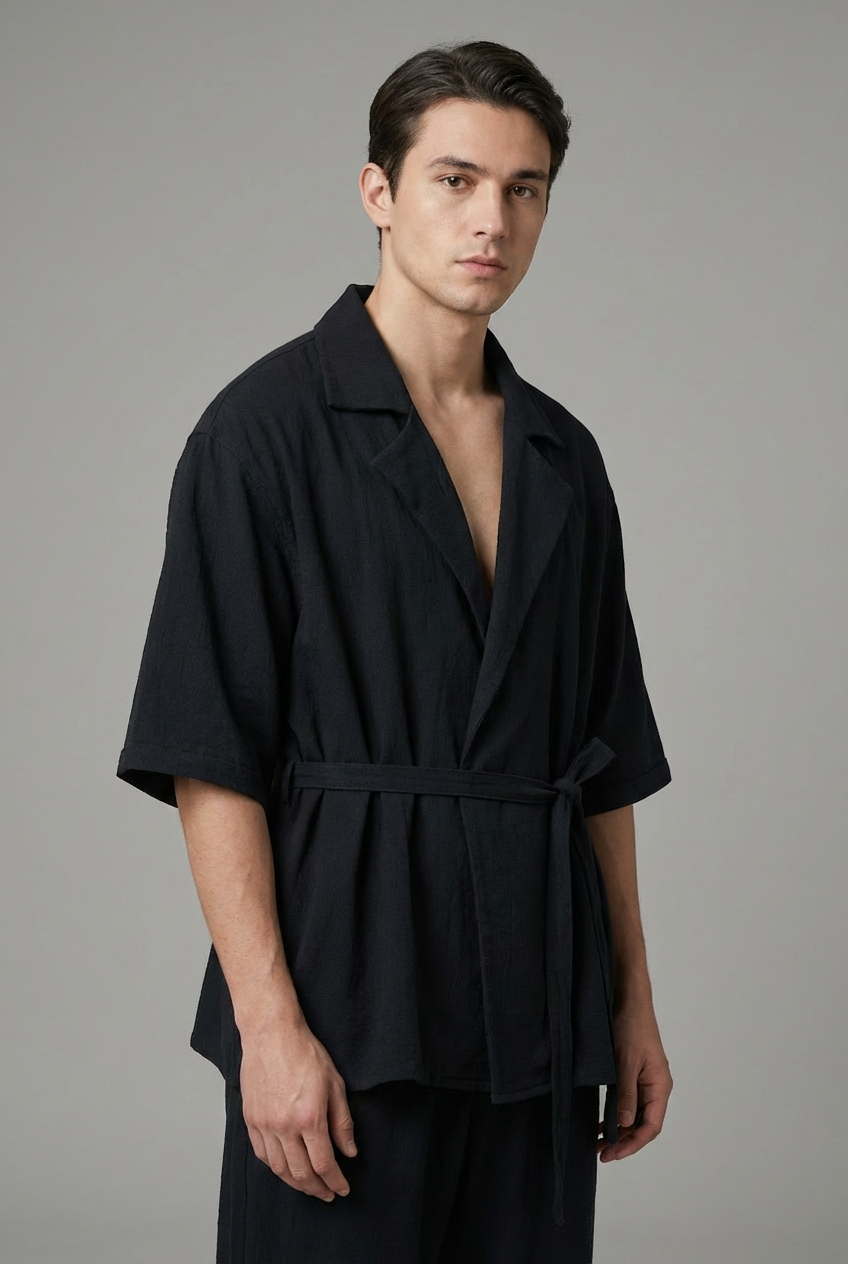 Black Belted Kimono Model Original