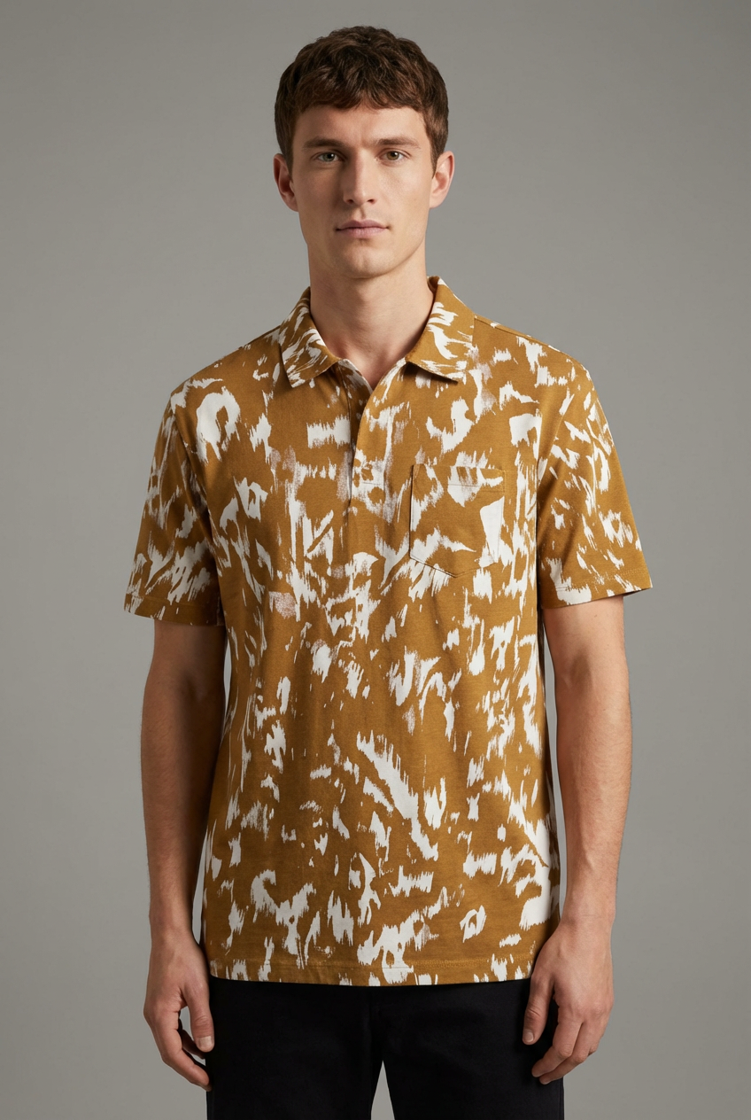 Brown Abstract Pattern Shirt
