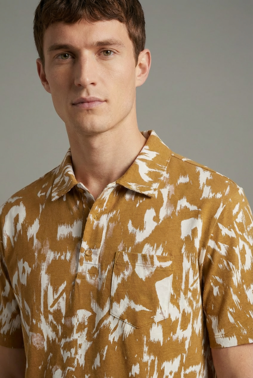Brown Abstract Pattern Shirt