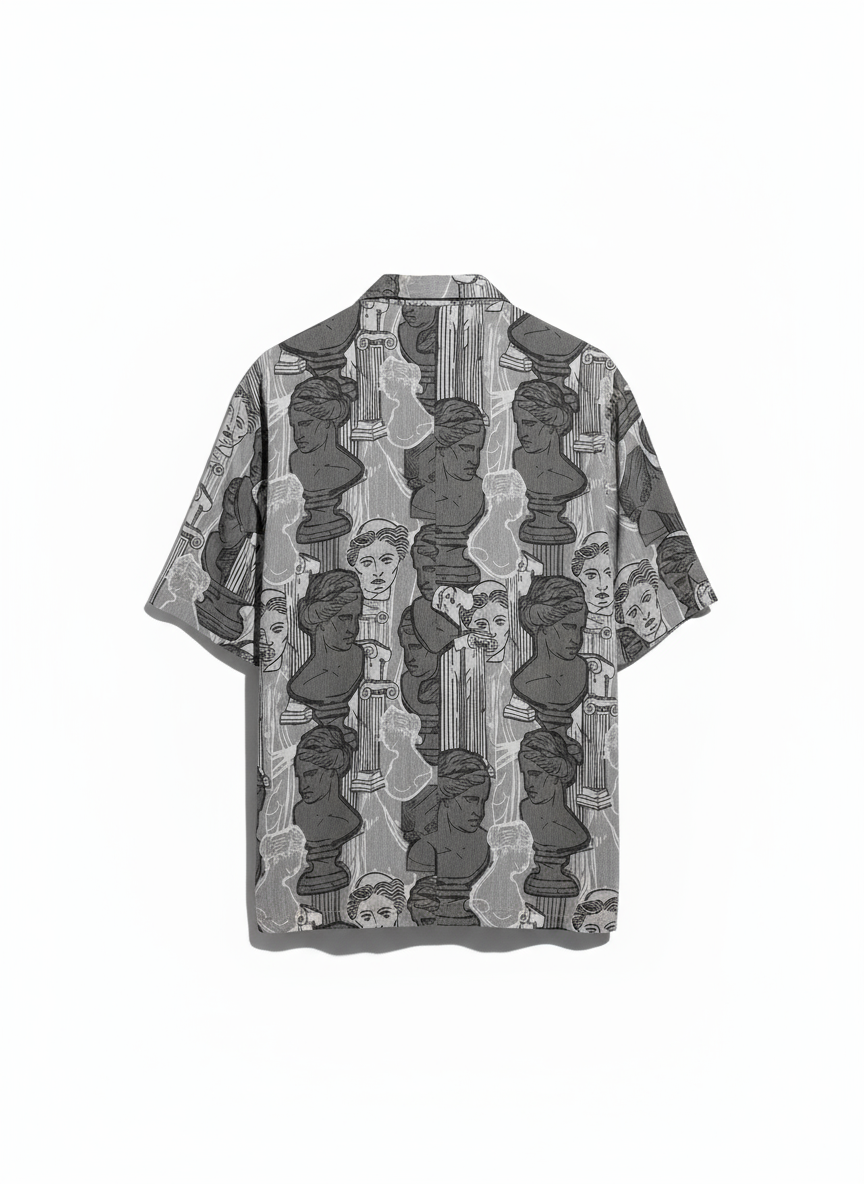 Grey Classical Bust Print Shirt