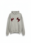 Grey Embroidered Hoodie