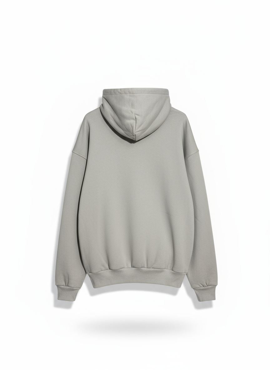 Grey Embroidered Hoodie