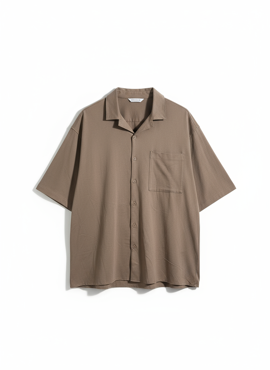 Taupe Brown Shirt Draped