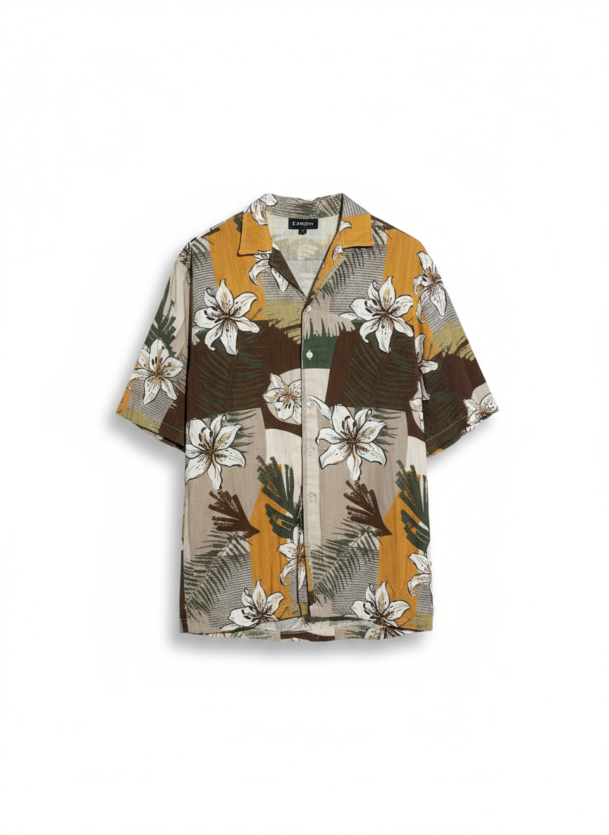 Mustard Yellow Floral Shirt