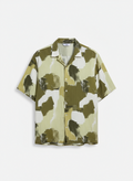 Olive Green Abstract Brushstroke Shirt