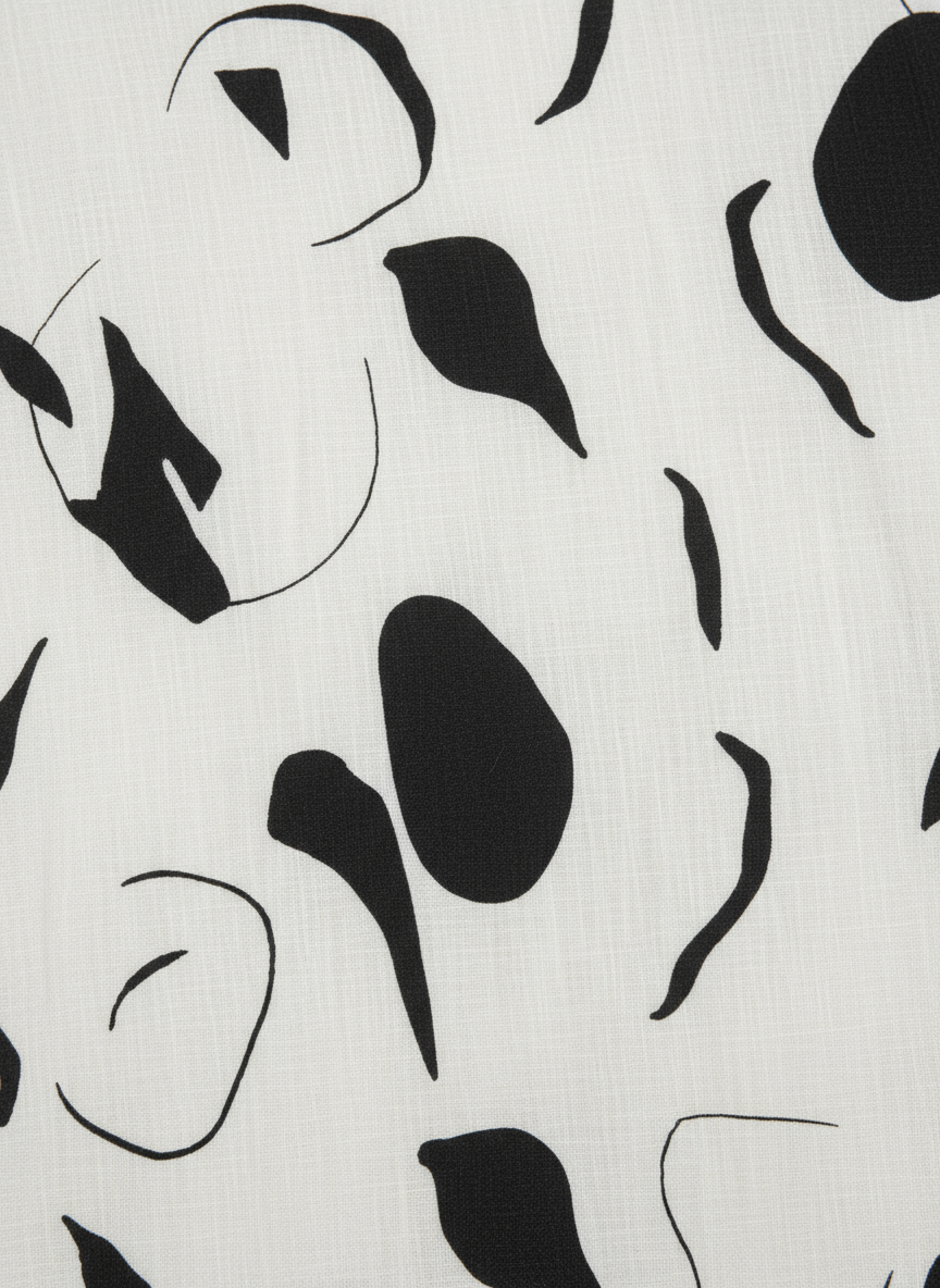 White Black Abstract Pattern Shirt